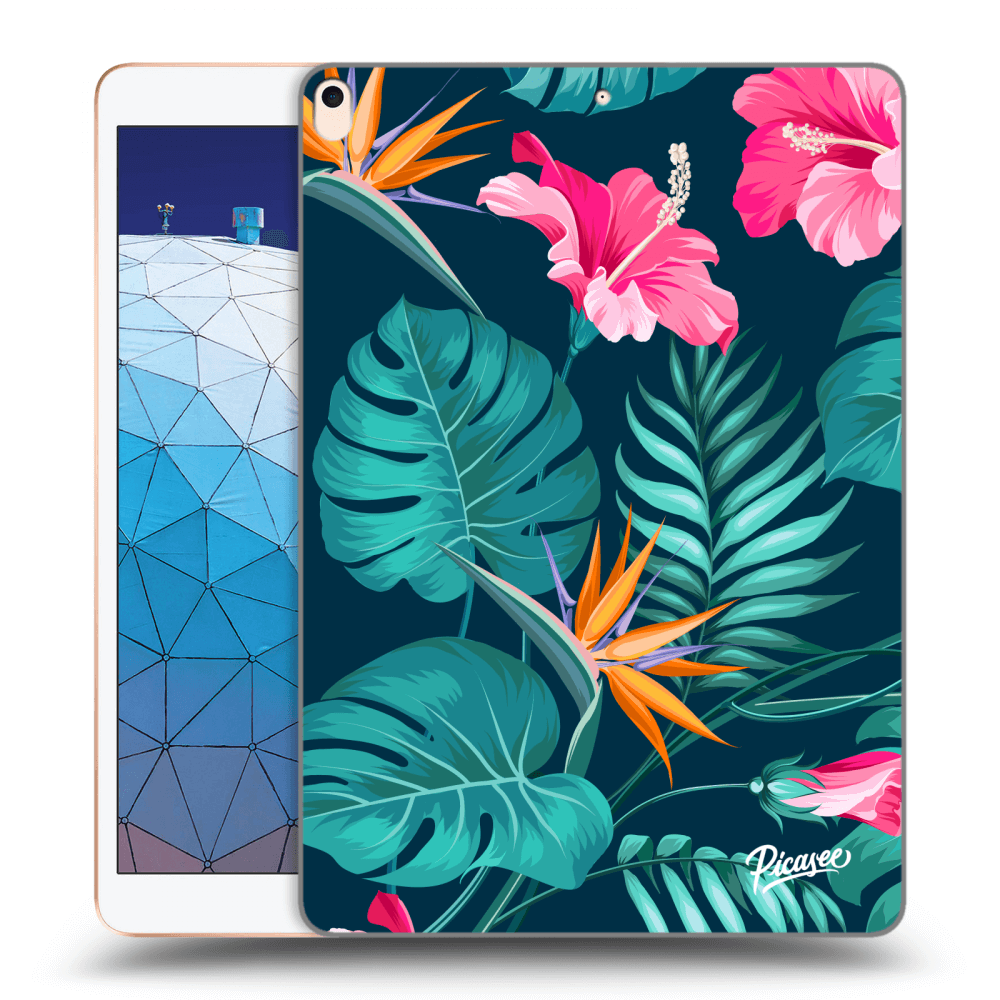 Picasee silikonowe przeźroczyste etui na Apple iPad Air 10.5" 2019 (3.gen) - Pink Monstera