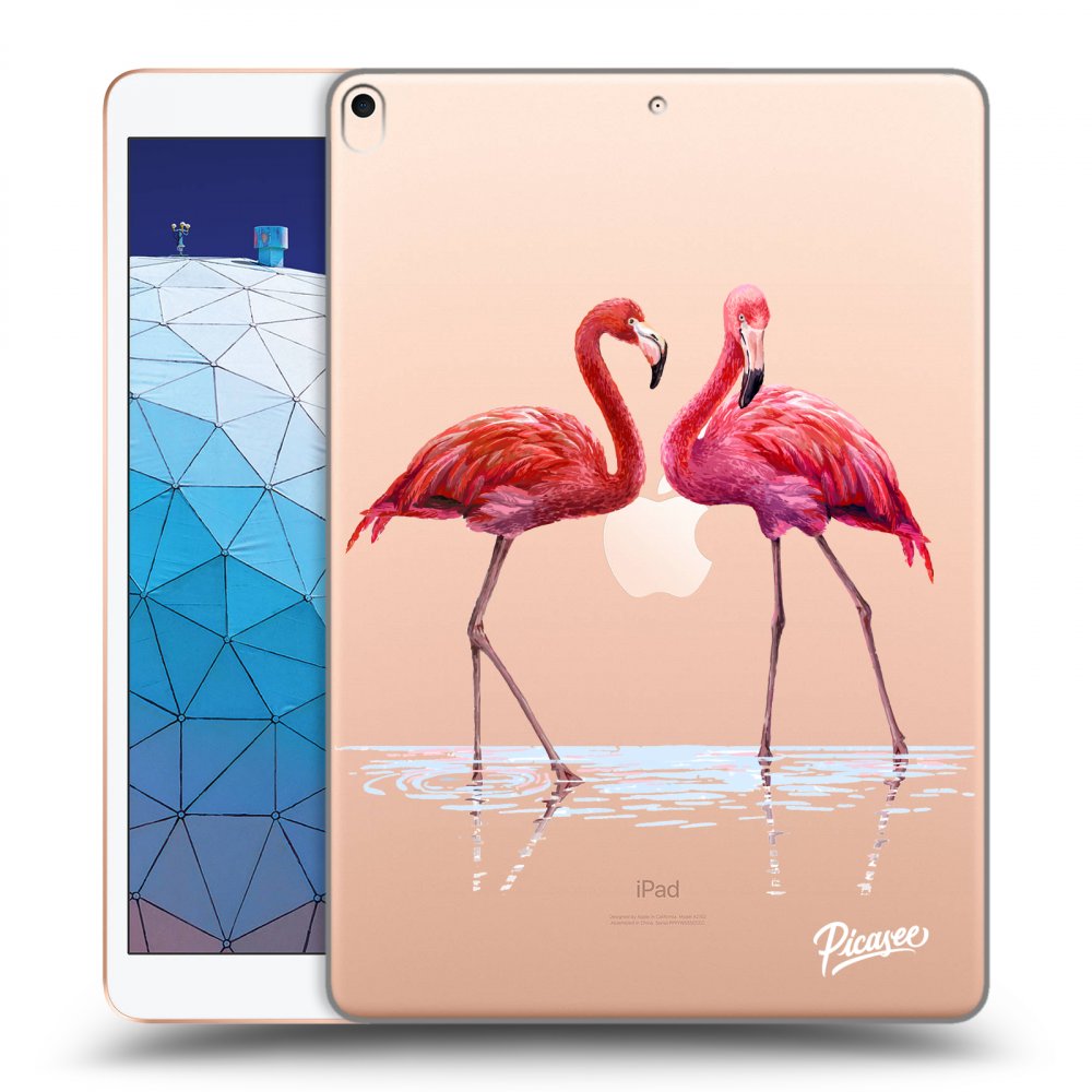 Picasee silikonowe przeźroczyste etui na Apple iPad Air 10.5" 2019 (3.gen) - Flamingos couple