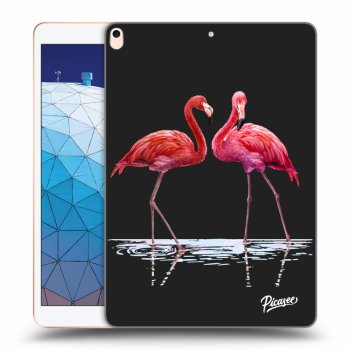 Picasee silikonowe czarne etui na Apple iPad Air 10.5" 2019 (3.gen) - Flamingos couple