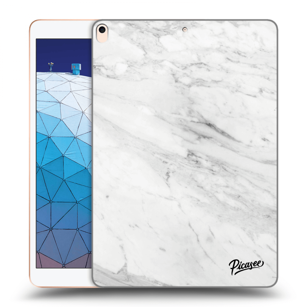 Picasee silikonowe przeźroczyste etui na Apple iPad Air 10.5" 2019 (3.gen) - White marble