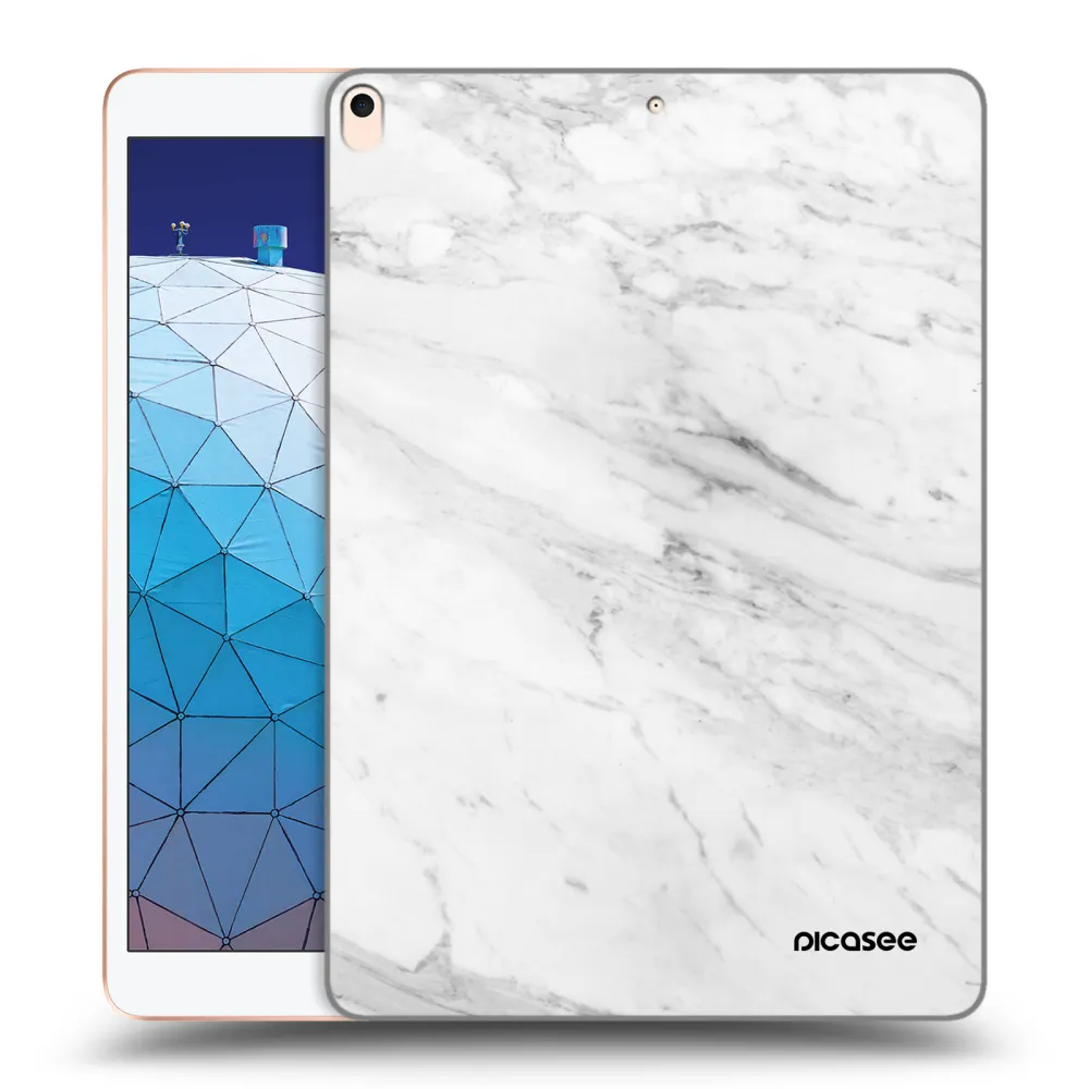Picasee silikonowe przeźroczyste etui na Apple iPad Air 10.5" 2019 (3.gen) - White marble