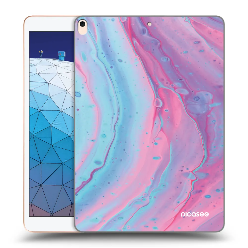 Picasee silikonowe przeźroczyste etui na Apple iPad Air 10.5" 2019 (3.gen) - Pink liquid