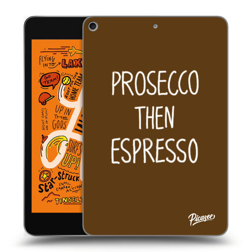 Picasee silikonowe czarne etui na Apple iPad mini 2019 (5. gen) - Prosecco then espresso