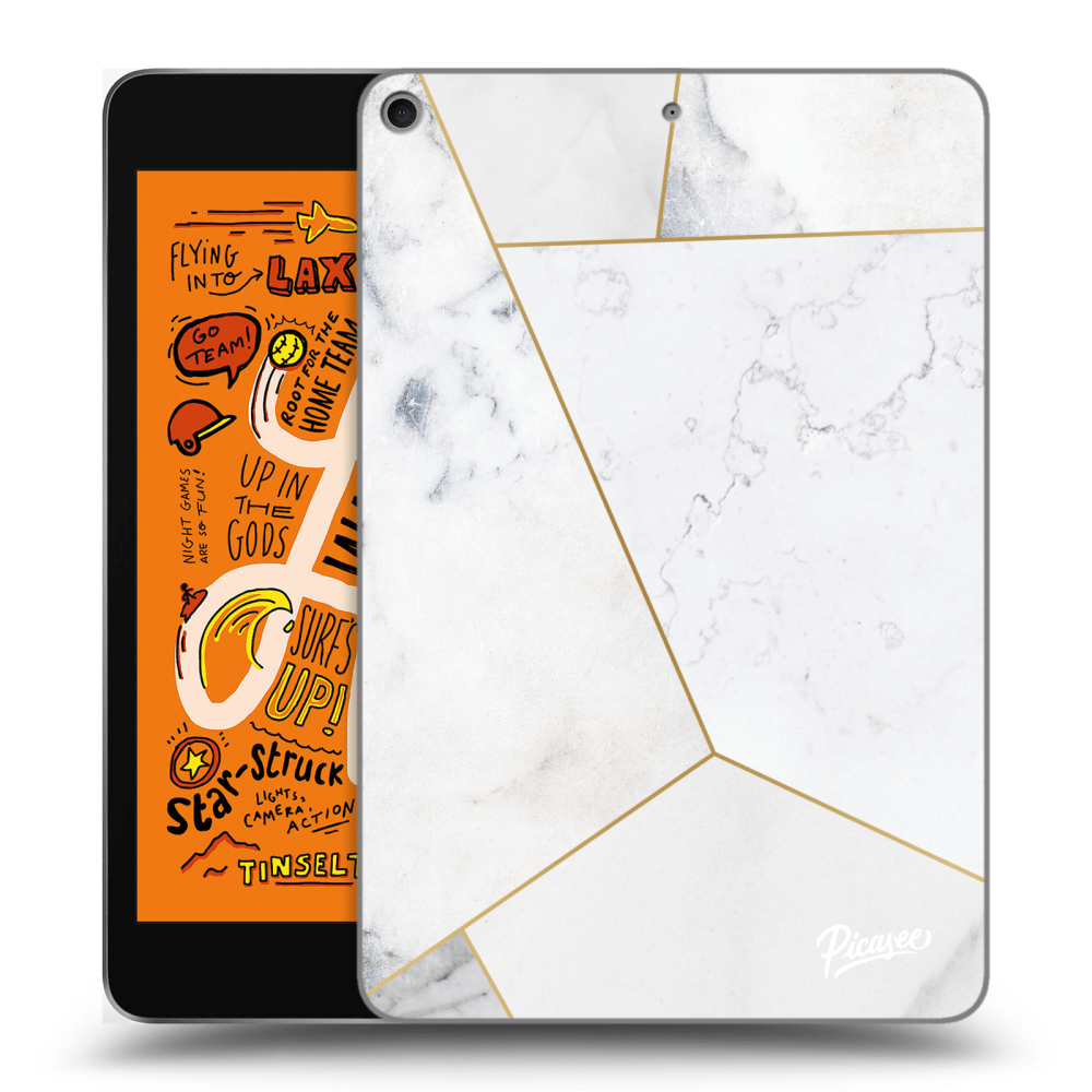 Picasee silikonowe przeźroczyste etui na Apple iPad mini 2019 (5. gen) - White tile