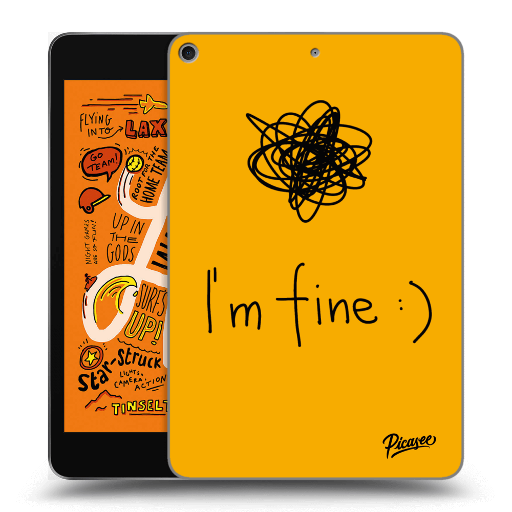 Picasee silikonowe czarne etui na Apple iPad mini 2019 (5. gen) - I am fine