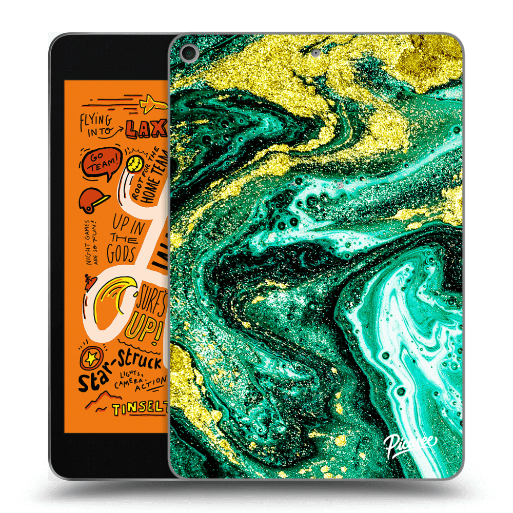 Picasee silikonowe czarne etui na Apple iPad mini 2019 (5. gen) - Green Gold