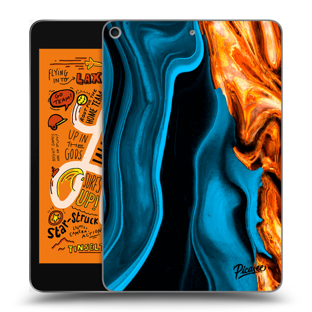 Picasee silikonowe czarne etui na Apple iPad mini 2019 (5. gen) - Gold blue