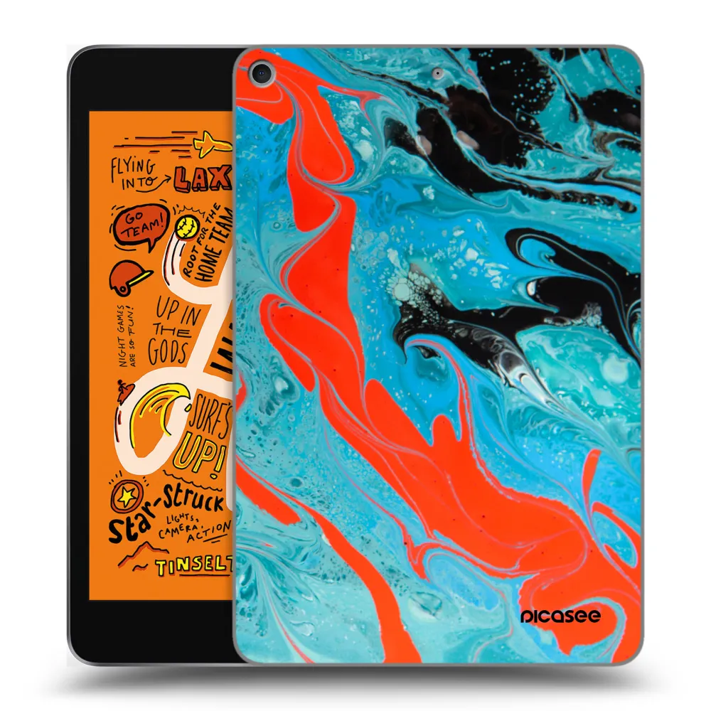 Picasee silikonowe przeźroczyste etui na Apple iPad mini 2019 (5. gen) - Blue Magma
