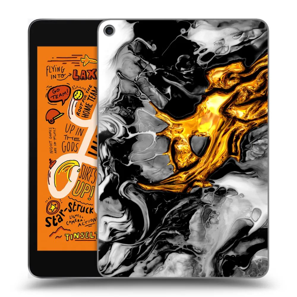 Picasee silikonowe przeźroczyste etui na Apple iPad mini 2019 (5. gen) - Black Gold 2