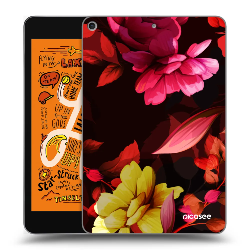 Picasee silikonowe przeźroczyste etui na Apple iPad mini 2019 (5. gen) - Dark Peonny