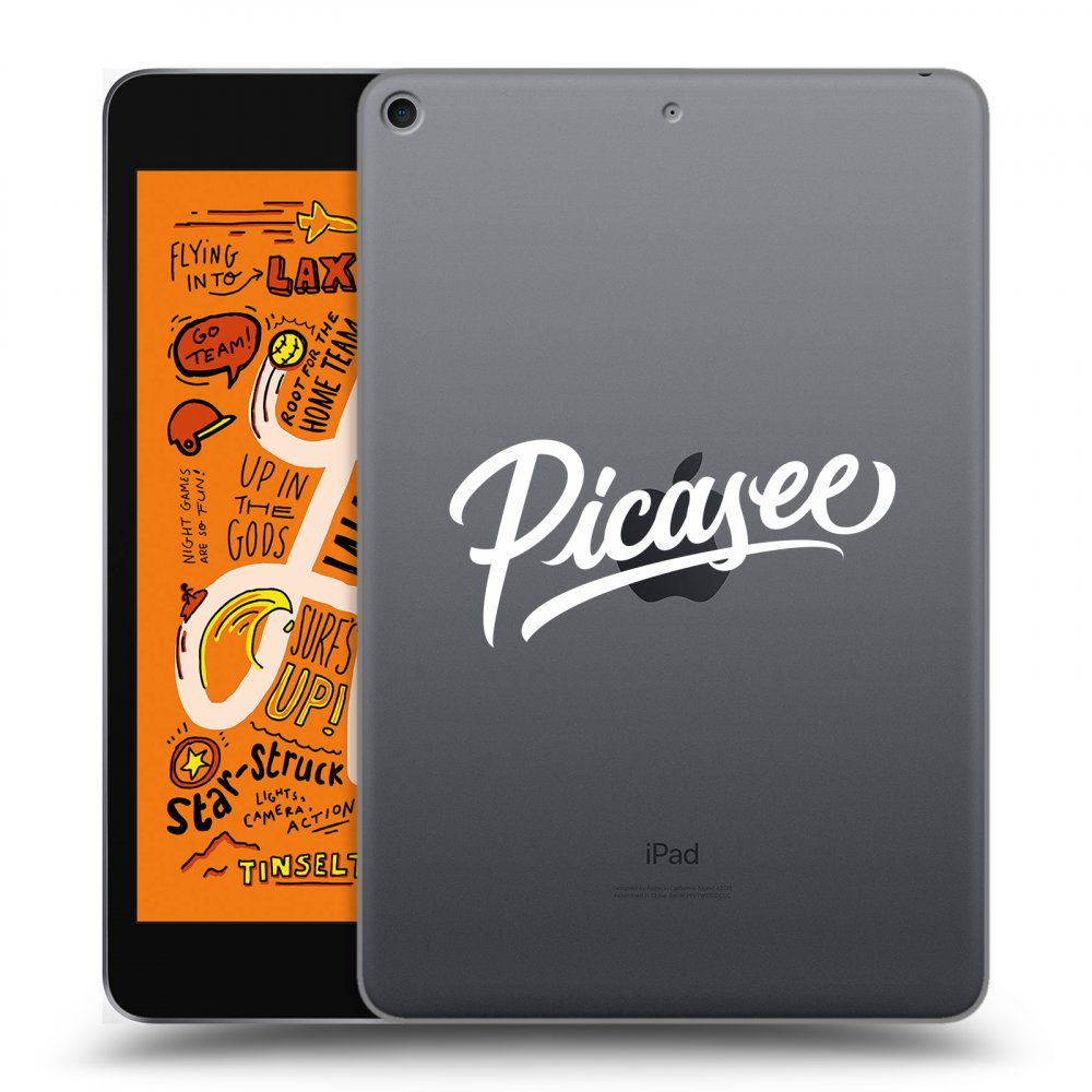 Picasee silikonowe przeźroczyste etui na Apple iPad mini 2019 (5. gen) - Picasee - old logo - white