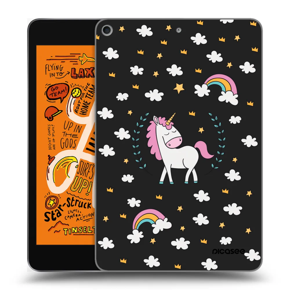 Picasee silikonowe czarne etui na Apple iPad mini 2019 (5. gen) - Unicorn star heaven