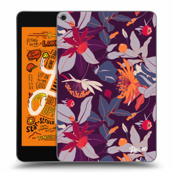 Picasee silikonowe przeźroczyste etui na Apple iPad mini 2019 (5. gen) - Purple Leaf