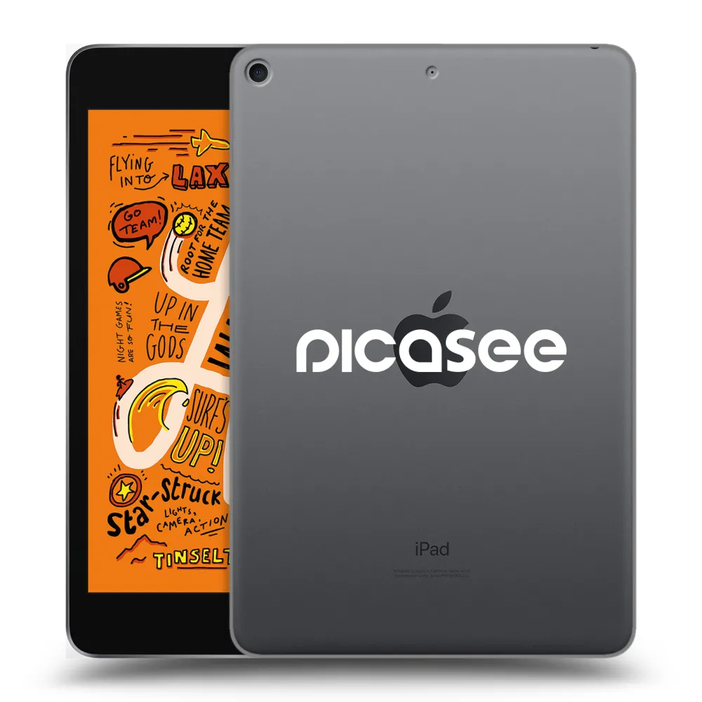 Picasee silikonowe przeźroczyste etui na Apple iPad mini 2019 (5. gen) - Picasee - new logo - white