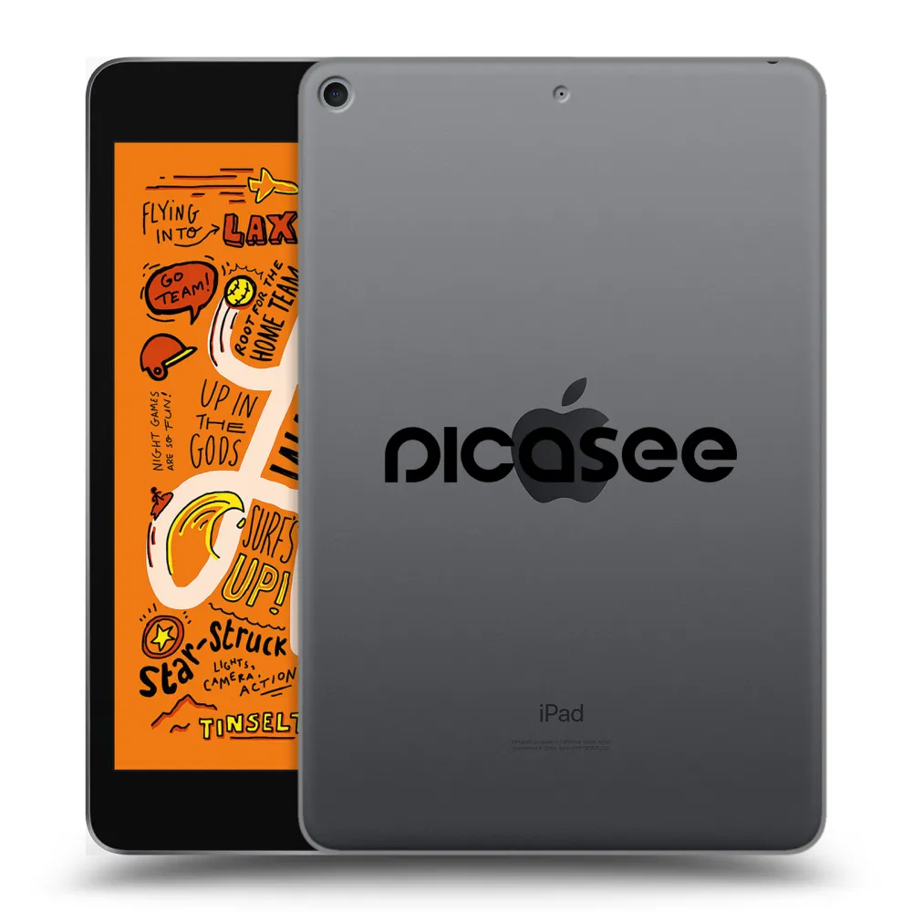 Picasee silikonowe przeźroczyste etui na Apple iPad mini 2019 (5. gen) - Picasee - new logo - black