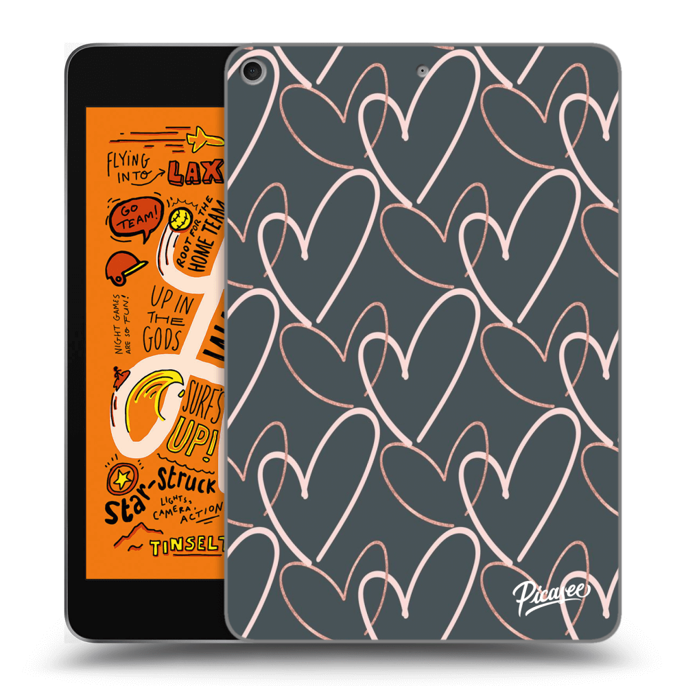 Picasee silikonowe czarne etui na Apple iPad mini 2019 (5. gen) - Lots of love