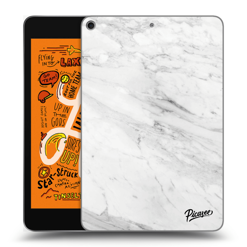 Picasee silikonowe przeźroczyste etui na Apple iPad mini 2019 (5. gen) - White marble