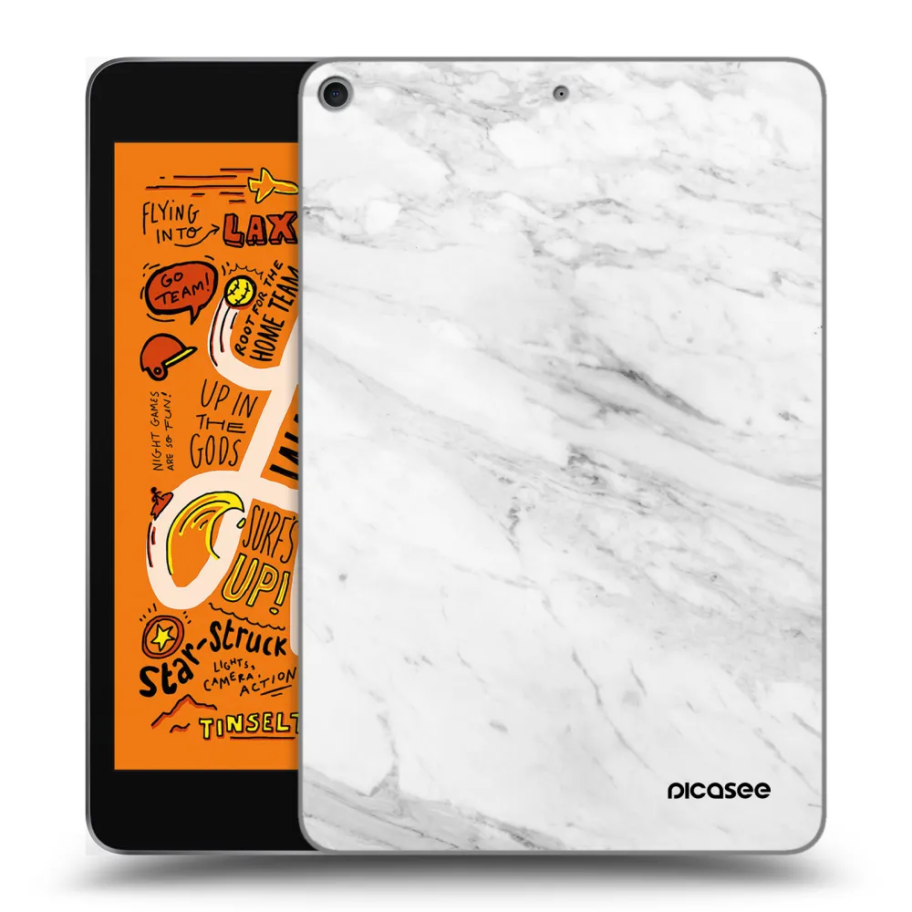 Picasee silikonowe przeźroczyste etui na Apple iPad mini 2019 (5. gen) - White marble