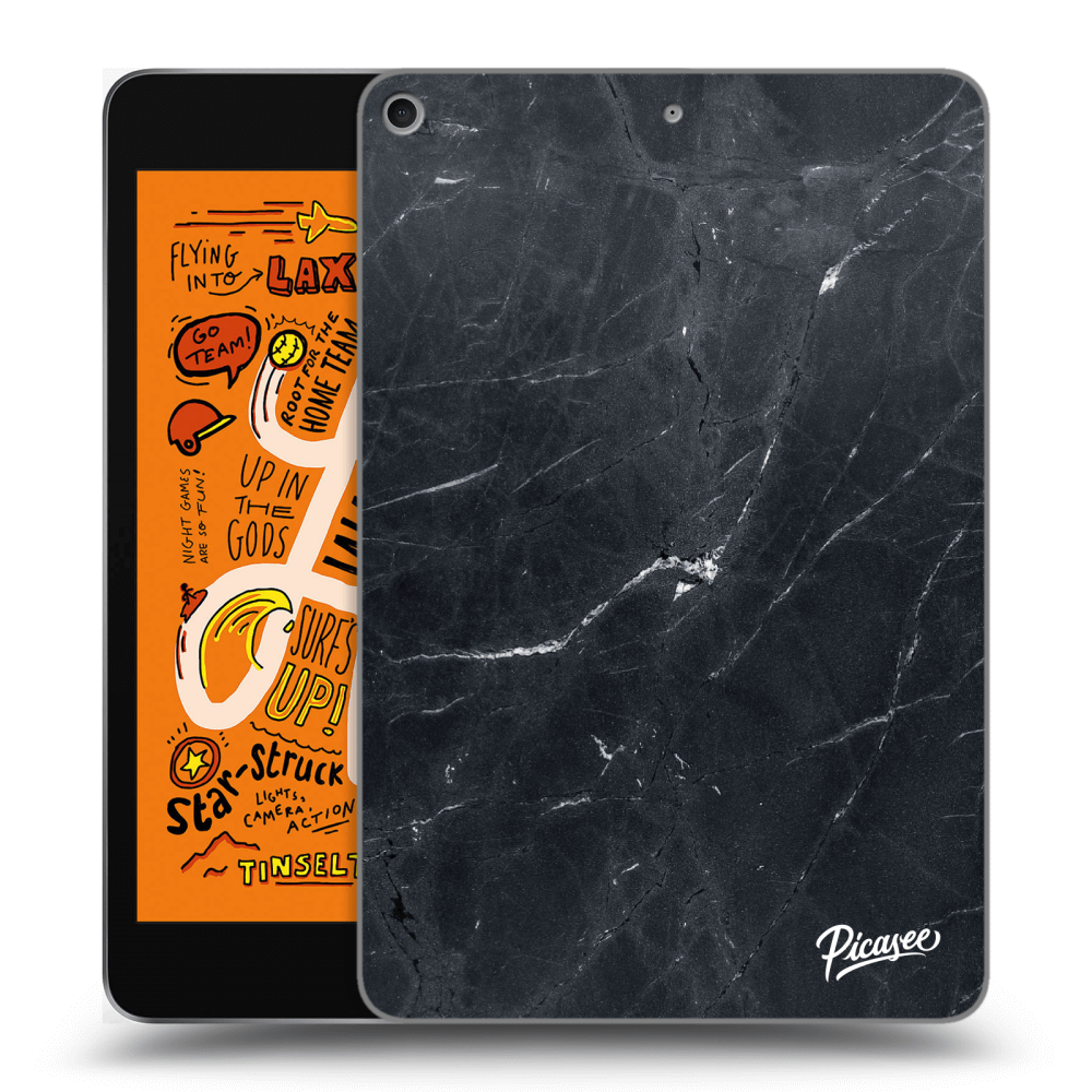 Picasee silikonowe czarne etui na Apple iPad mini 2019 (5. gen) - Black marble