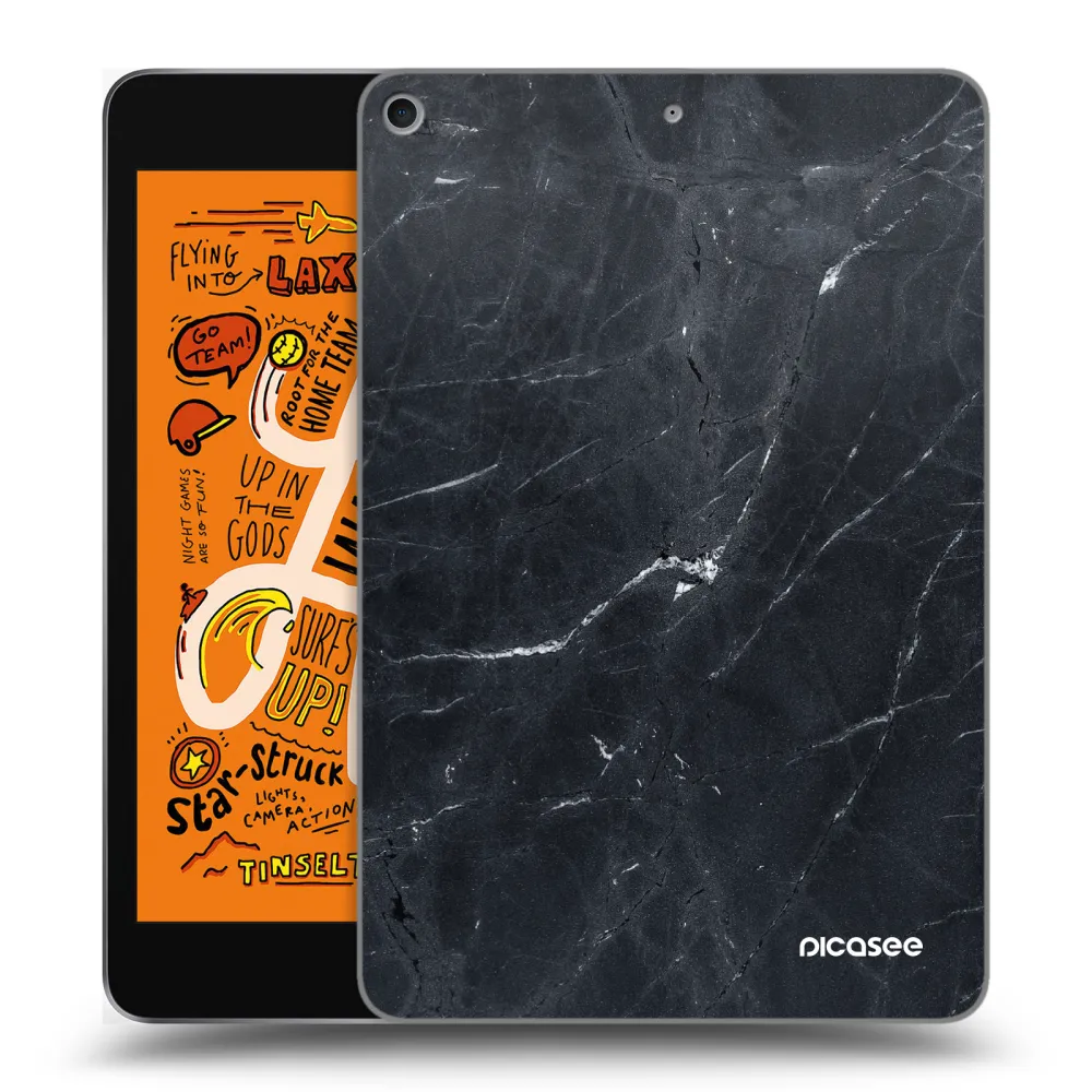 Picasee silikonowe przeźroczyste etui na Apple iPad mini 2019 (5. gen) - Black marble