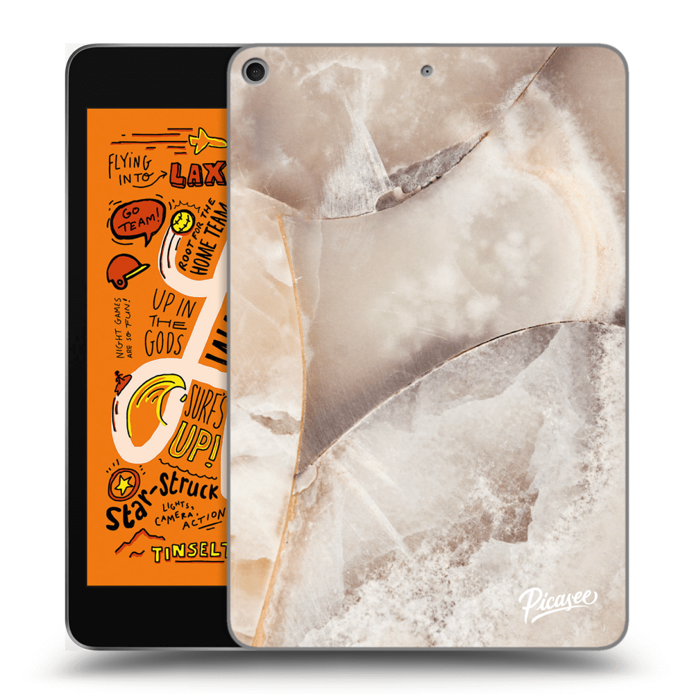 Picasee silikonowe czarne etui na Apple iPad mini 2019 (5. gen) - Cream marble
