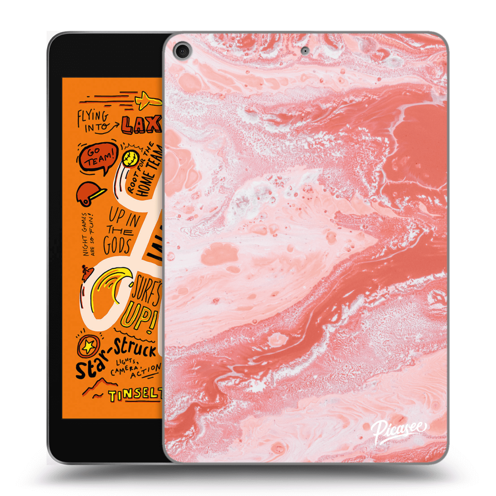 Picasee silikonowe przeźroczyste etui na Apple iPad mini 2019 (5. gen) - Red liquid