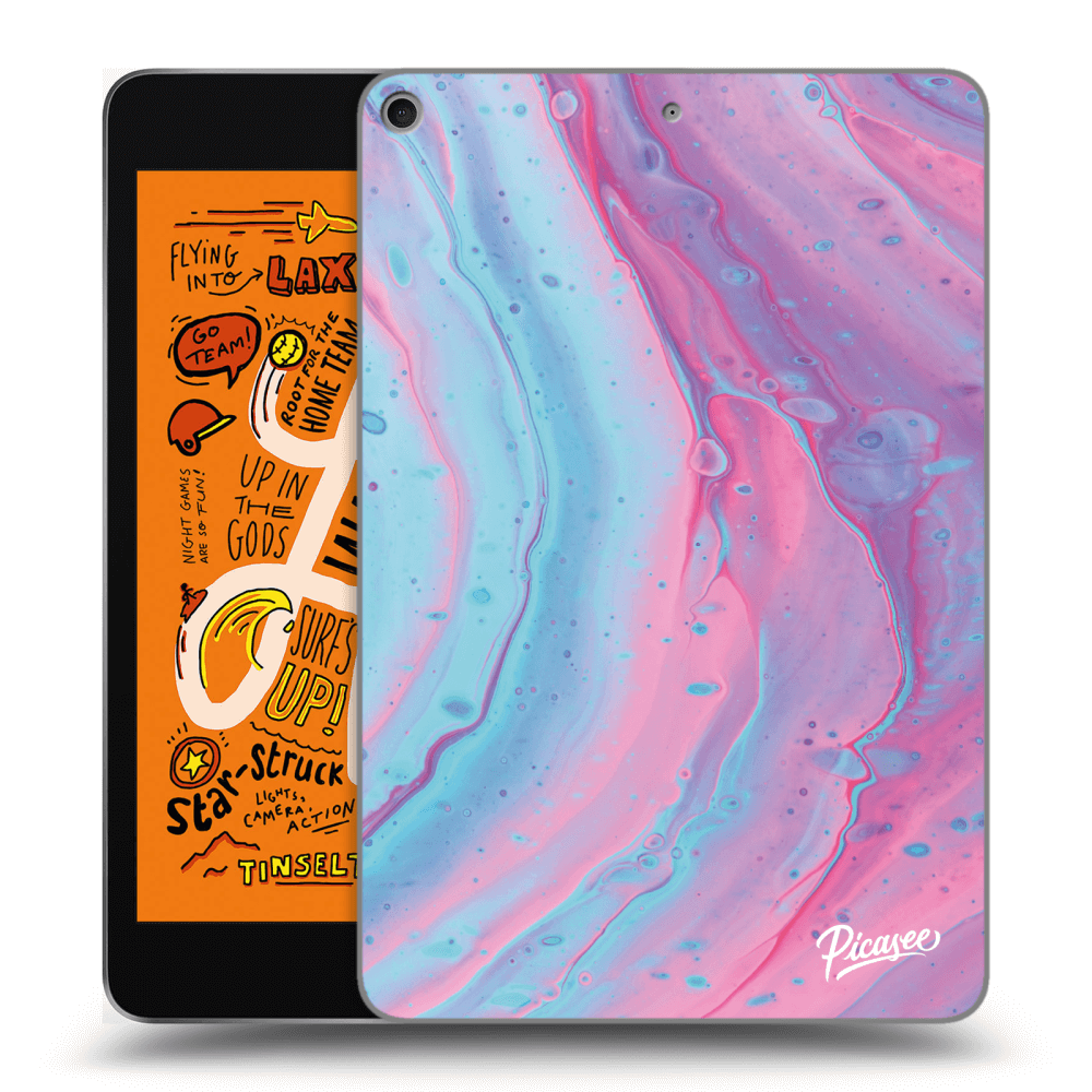 Picasee silikonowe czarne etui na Apple iPad mini 2019 (5. gen) - Pink liquid