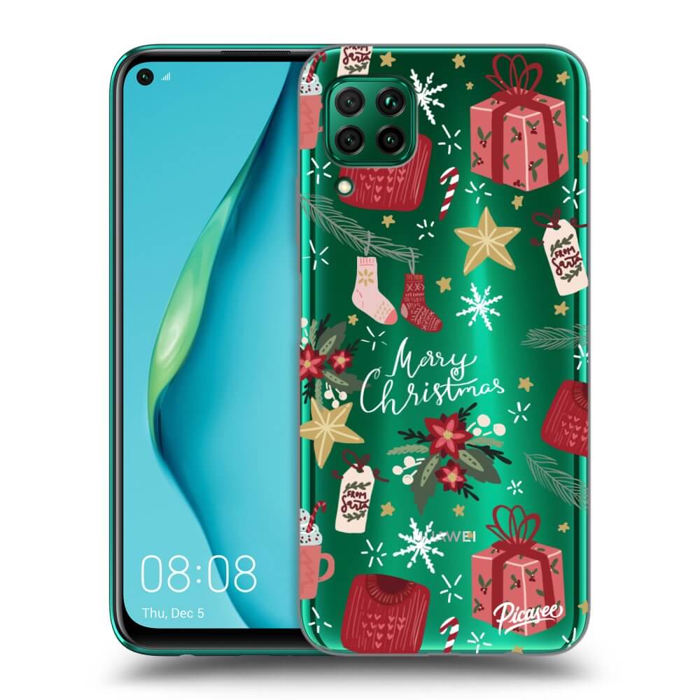 Picasee silikonowe przeźroczyste etui na Huawei P40 Lite - Christmas