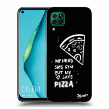 Picasee silikonowe czarne etui na Huawei P40 Lite - Pizza