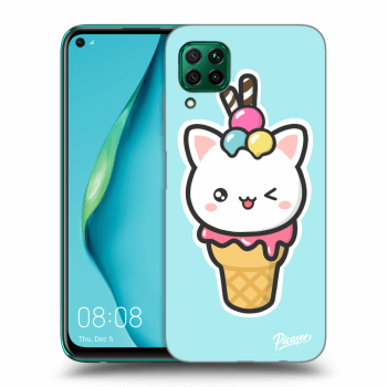 Picasee silikonowe przeźroczyste etui na Huawei P40 Lite - Ice Cream Cat