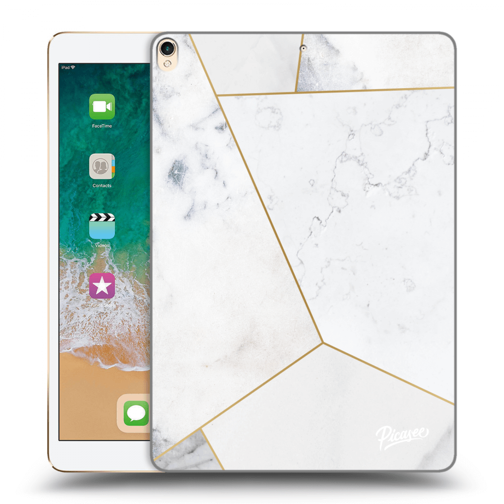 Picasee silikonowe przeźroczyste etui na Apple iPad Pro 10.5" 2017 (2. gen) - White tile