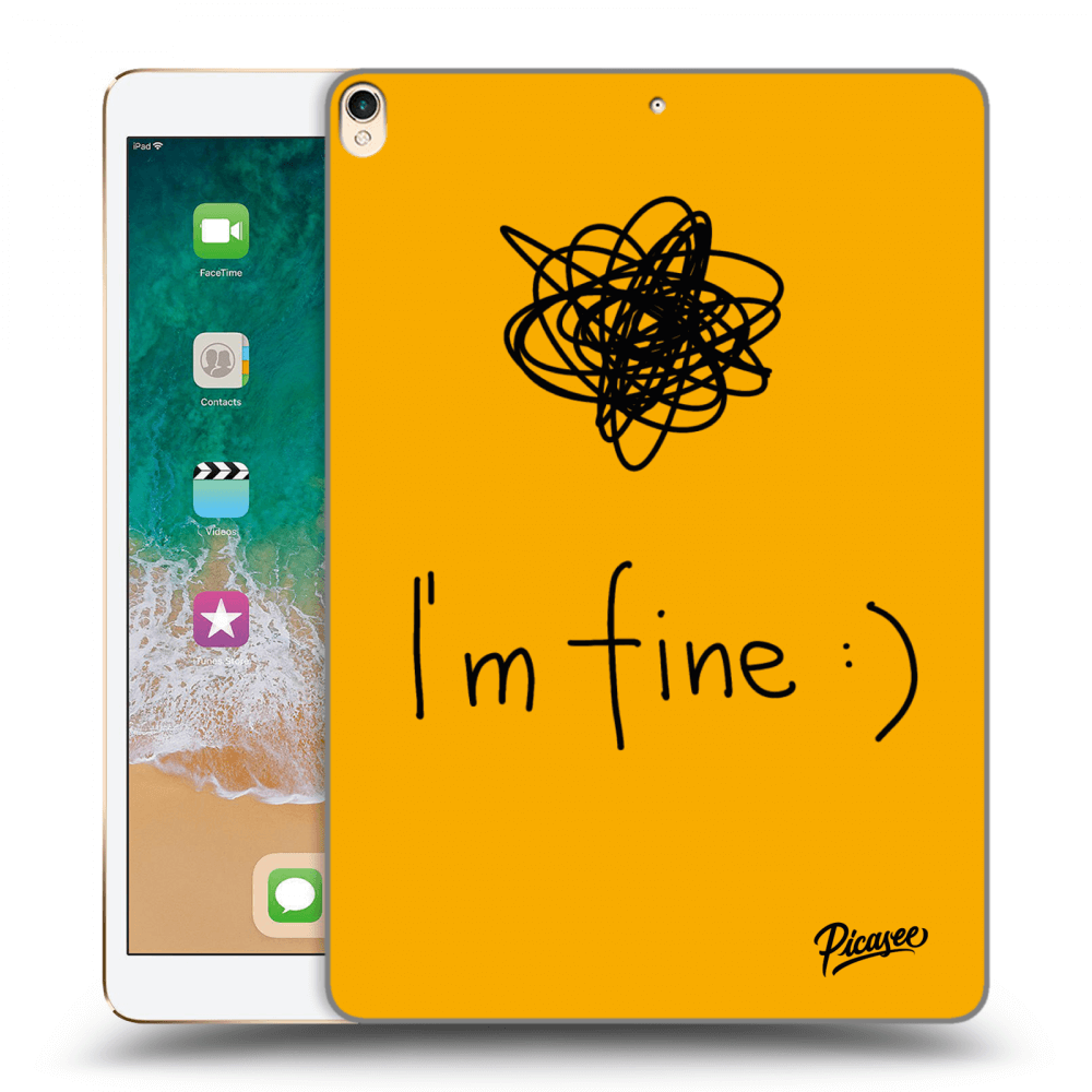 Picasee silikonowe czarne etui na Apple iPad Pro 10.5" 2017 (2. gen) - I am fine