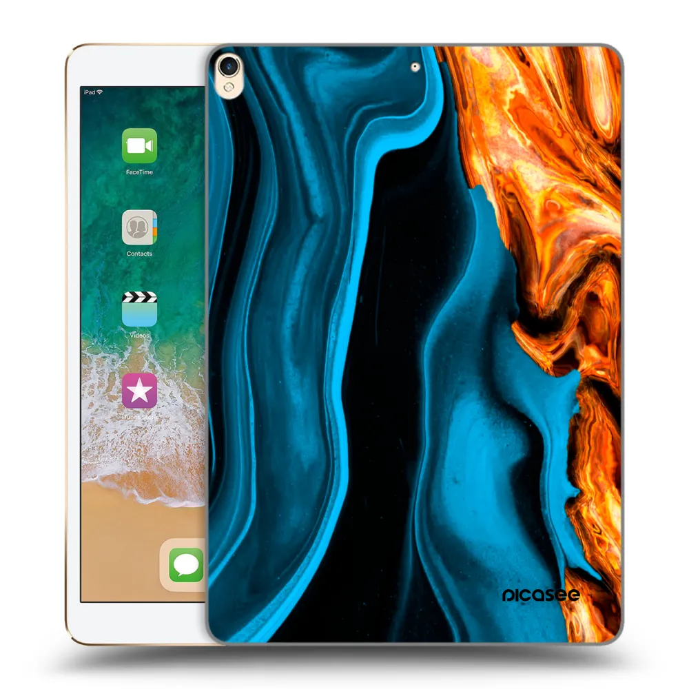 Picasee silikonowe przeźroczyste etui na Apple iPad Pro 10.5" 2017 (2. gen) - Gold blue