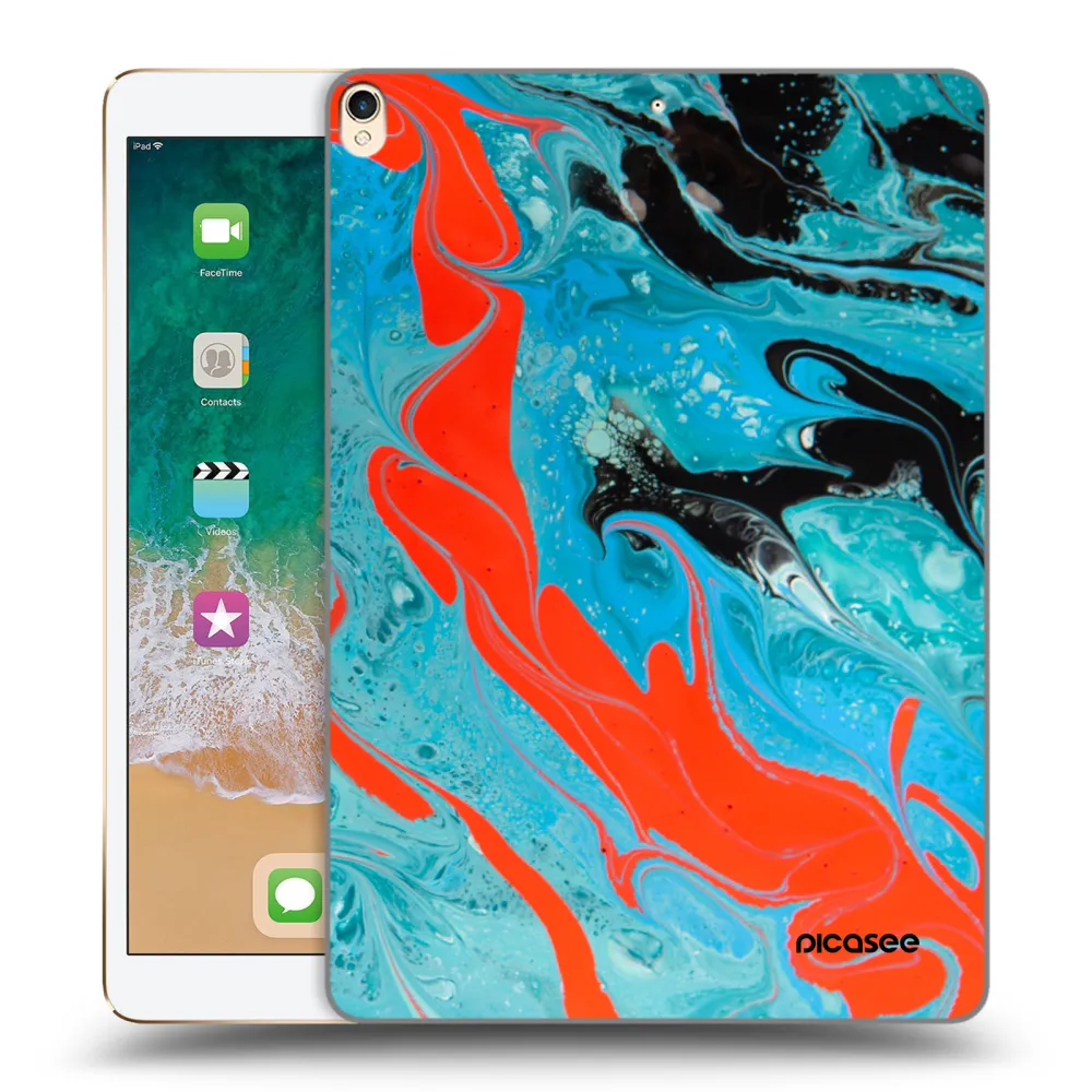 Picasee silikonowe przeźroczyste etui na Apple iPad Pro 10.5" 2017 (2. gen) - Blue Magma