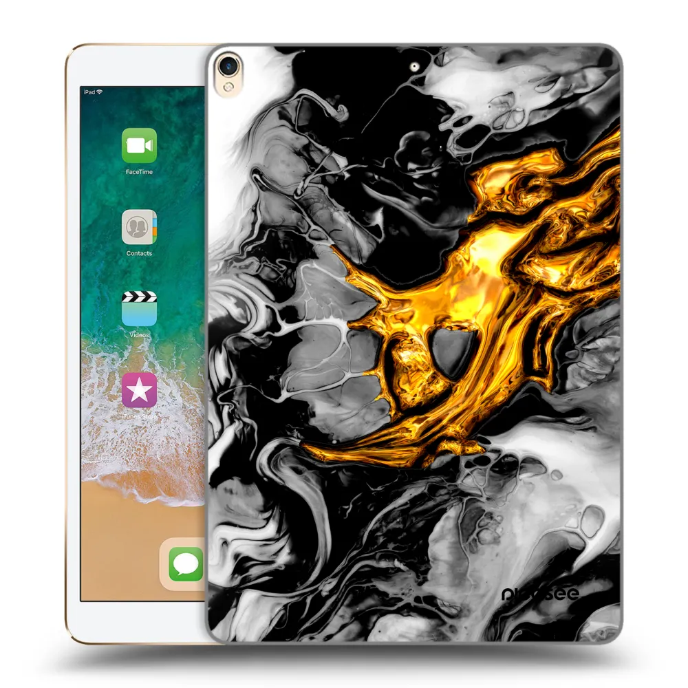 Picasee silikonowe przeźroczyste etui na Apple iPad Pro 10.5" 2017 (2. gen) - Black Gold 2