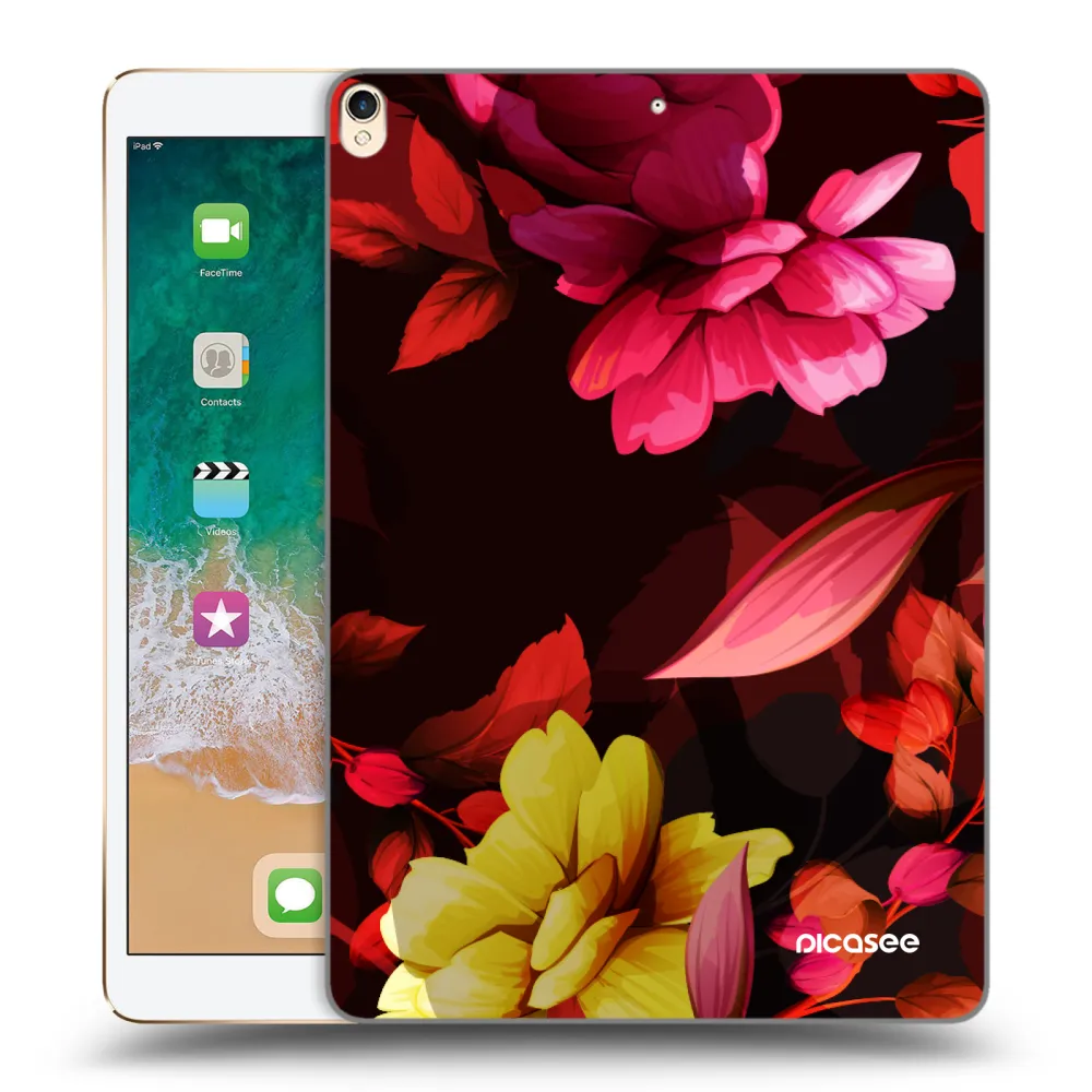 Picasee silikonowe przeźroczyste etui na Apple iPad Pro 10.5" 2017 (2. gen) - Dark Peonny