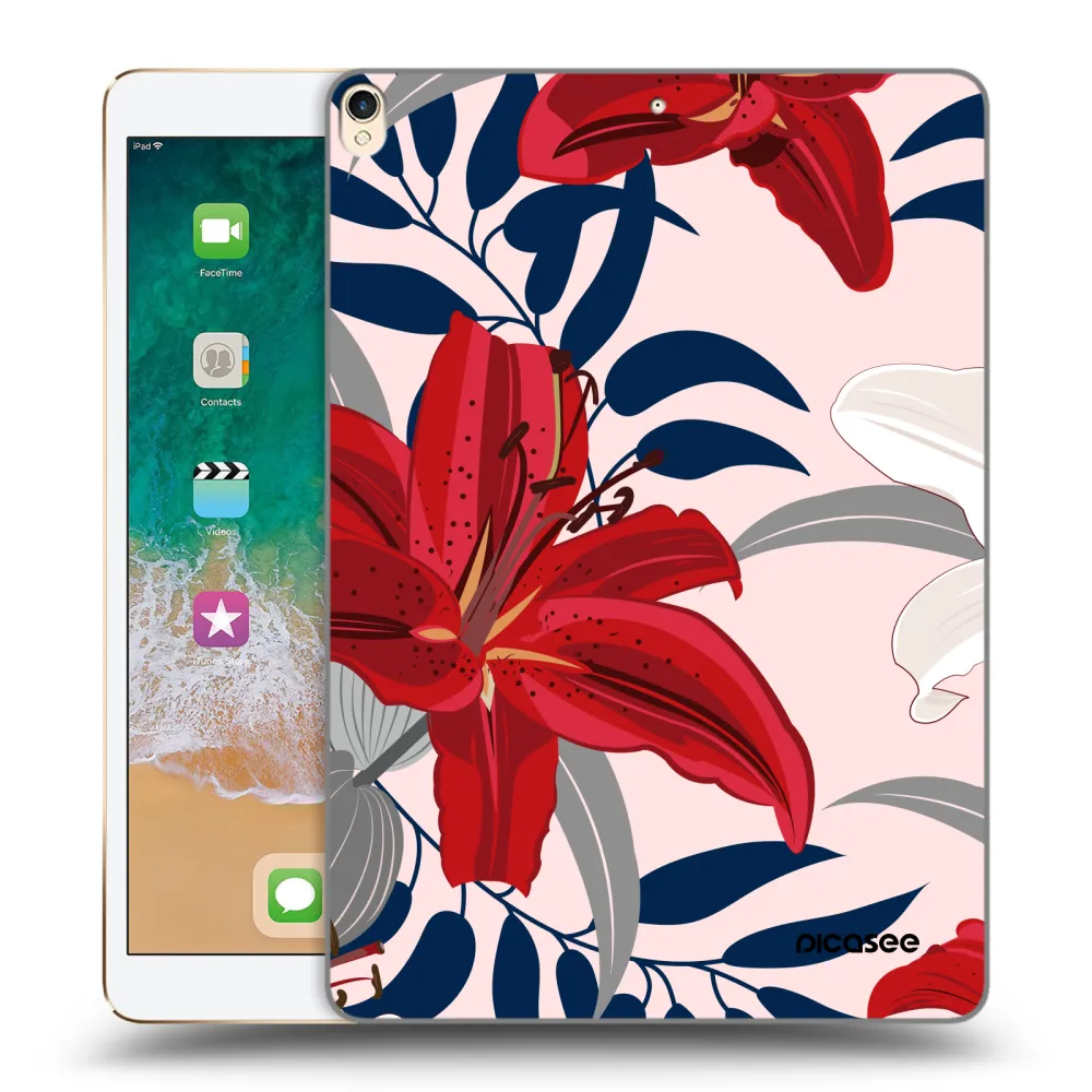 Picasee silikonowe przeźroczyste etui na Apple iPad Pro 10.5" 2017 (2. gen) - Red Lily