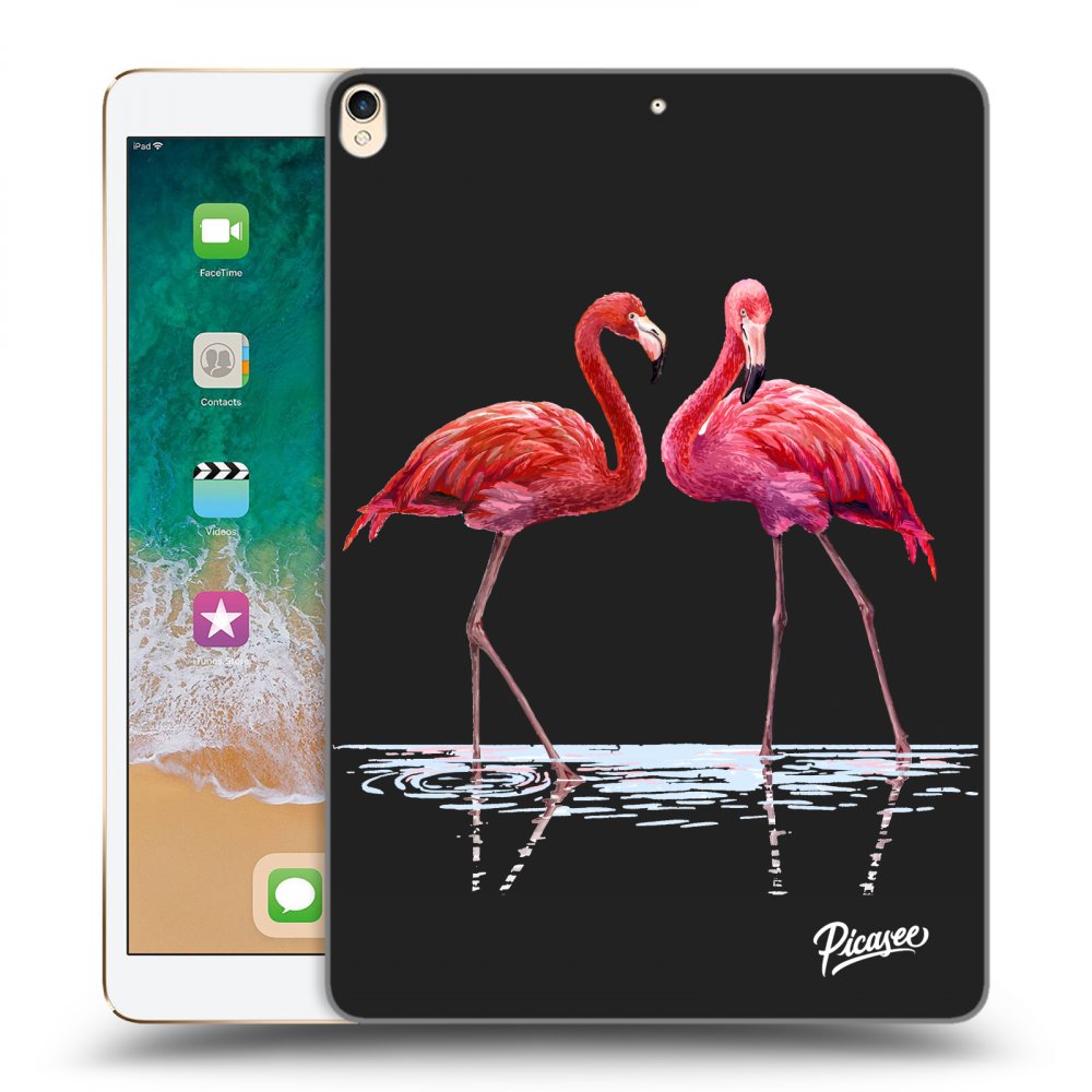 Picasee silikonowe czarne etui na Apple iPad Pro 10.5" 2017 (2. gen) - Flamingos couple