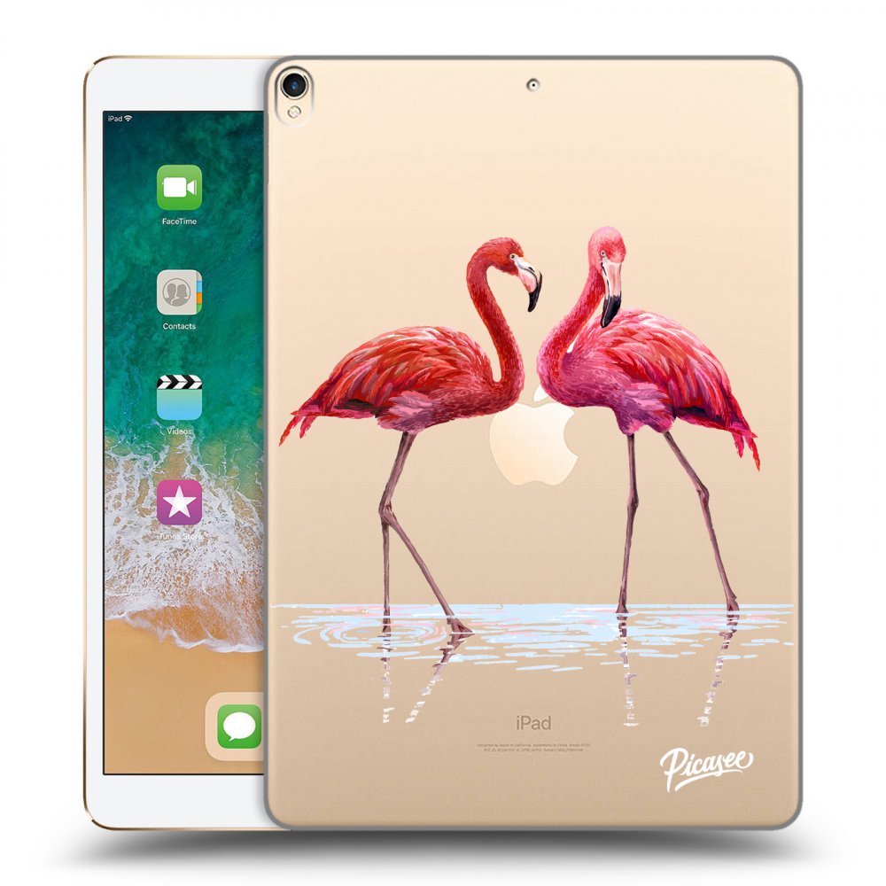 Picasee silikonowe przeźroczyste etui na Apple iPad Pro 10.5" 2017 (2. gen) - Flamingos couple