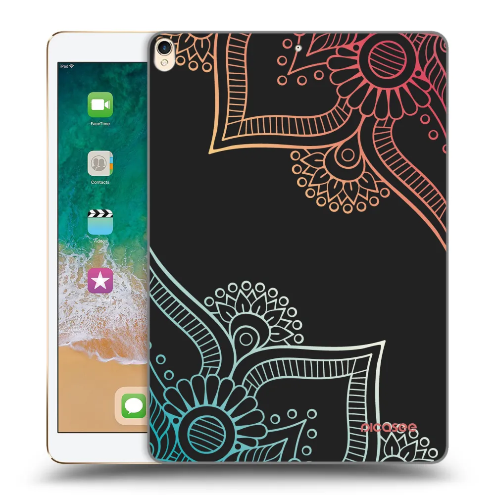 Picasee silikonowe czarne etui na Apple iPad Pro 10.5" 2017 (2. gen) - Flowers pattern