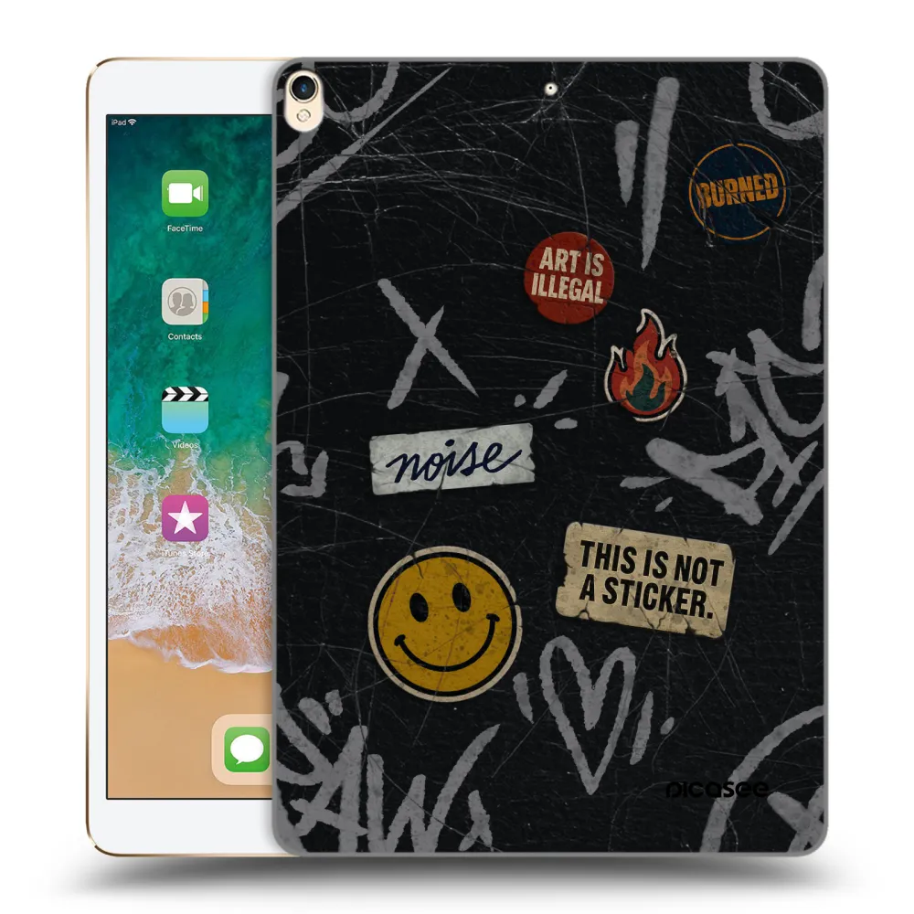 Picasee silikonowe przeźroczyste etui na Apple iPad Pro 10.5" 2017 (2. gen) - STICKERS x TAGS