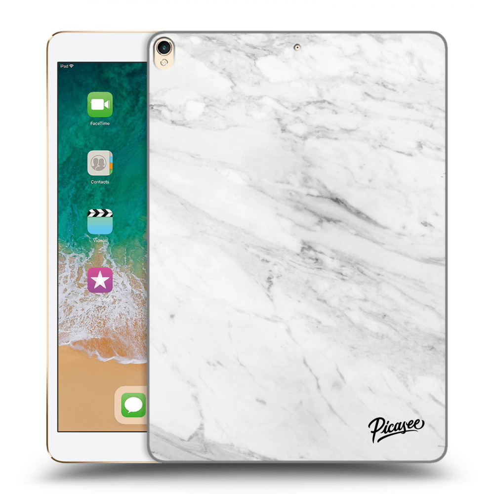 Picasee silikonowe przeźroczyste etui na Apple iPad Pro 10.5" 2017 (2. gen) - White marble