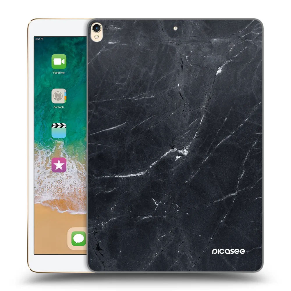 Picasee silikonowe przeźroczyste etui na Apple iPad Pro 10.5" 2017 (2. gen) - Black marble
