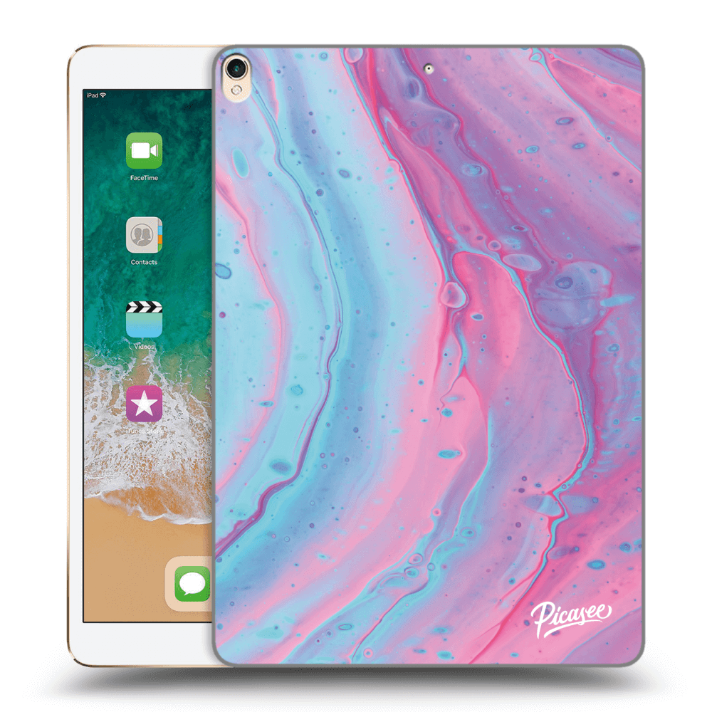 Picasee silikonowe przeźroczyste etui na Apple iPad Pro 10.5" 2017 (2. gen) - Pink liquid