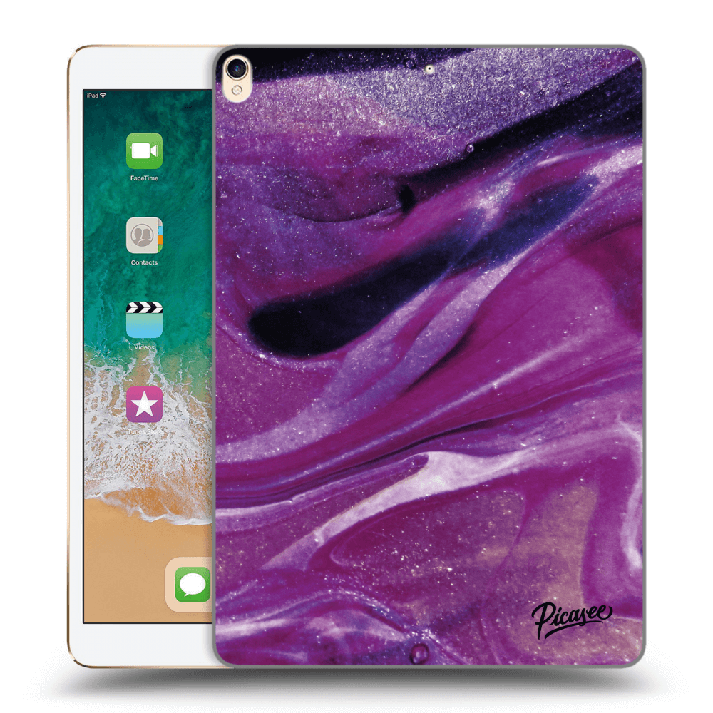 Picasee silikonowe czarne etui na Apple iPad Pro 10.5" 2017 (2. gen) - Purple glitter