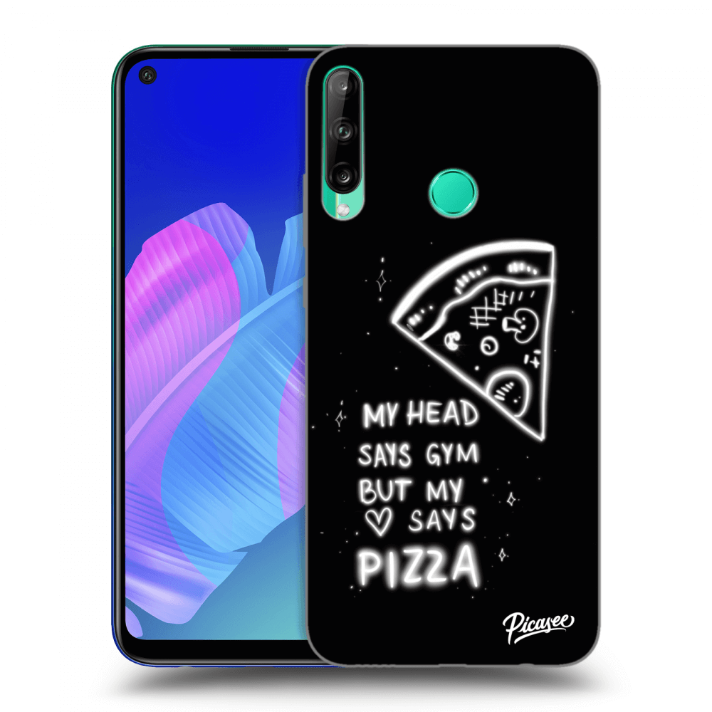 Picasee silikonowe czarne etui na Huawei P40 Lite E - Pizza