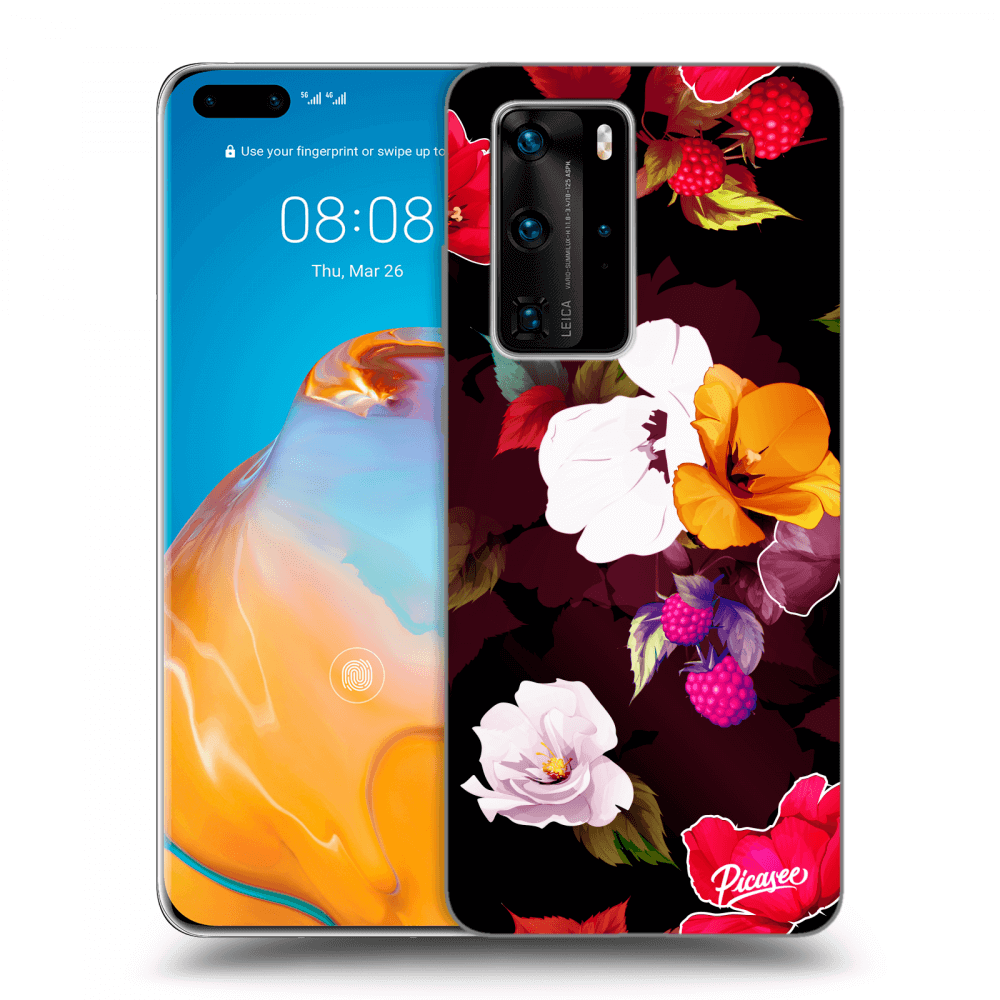 Picasee silikonowe przeźroczyste etui na Huawei P40 Pro - Flowers and Berries