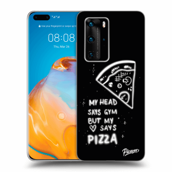 Picasee silikonowe czarne etui na Huawei P40 Pro - Pizza