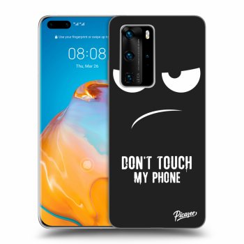 Picasee silikonowe czarne etui na Huawei P40 Pro - Don't Touch My Phone