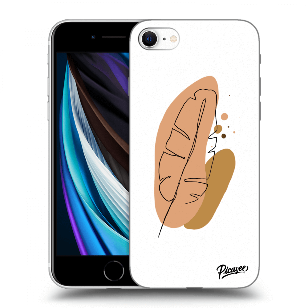Picasee silikonowe czarne etui na Apple iPhone SE 2020 - Feather brown